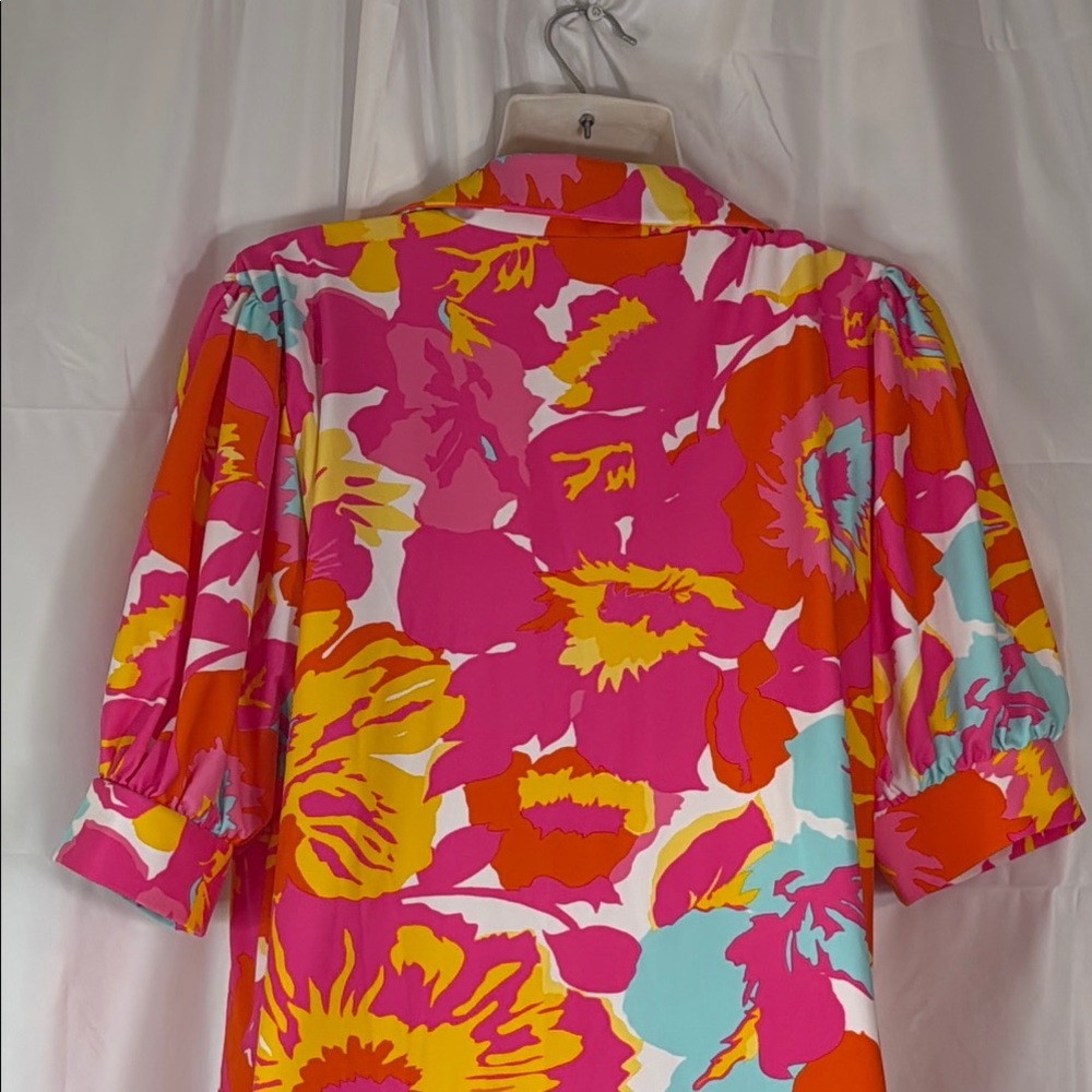 Rudy Connally Orange & Flora Multi-Color Sheath Dress - Picture 8 of 10
